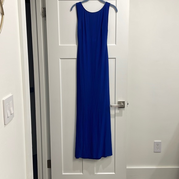 blue dress for baby girl Sparkle Royal Blue One Sleeve Off-The-Shoulder High Split Prom Dresses